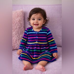 HANNA ANDERSSON Our Signature Playdress In Striped Velour